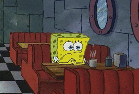 Sad SpongeBob Coffee GIF – Lonely Waiting Reaction