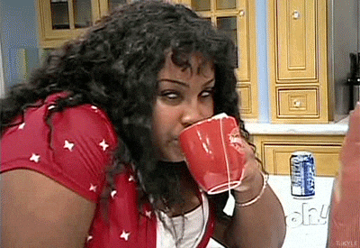 Tanisha Sipping Tea Side-Eye Reaction