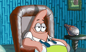 Patrick Laughing at TV